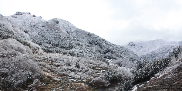 雪化粧した檜沢岳